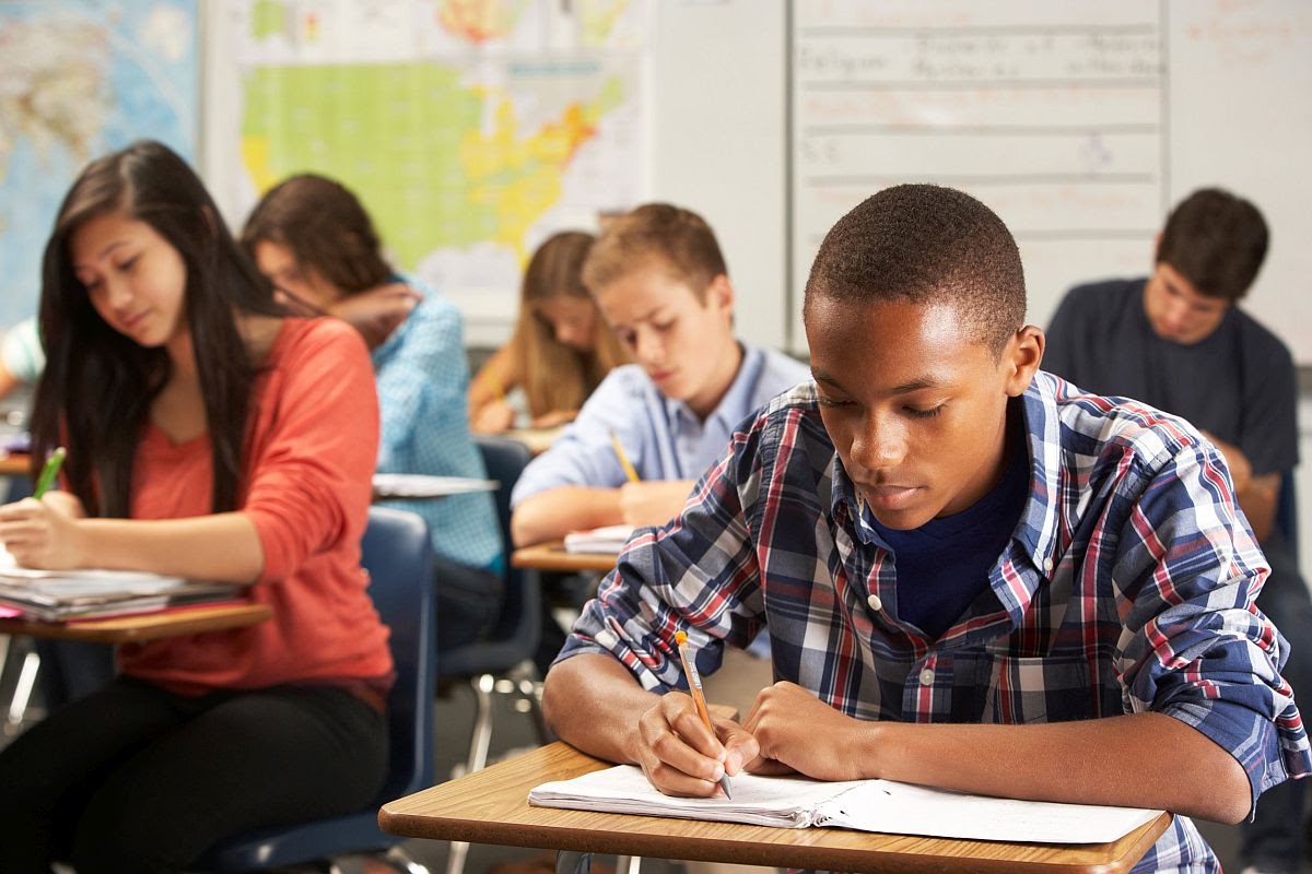 Male Pupil Studying At Desk In Classroom; concept: how counselors and educators can help juniors and seniors